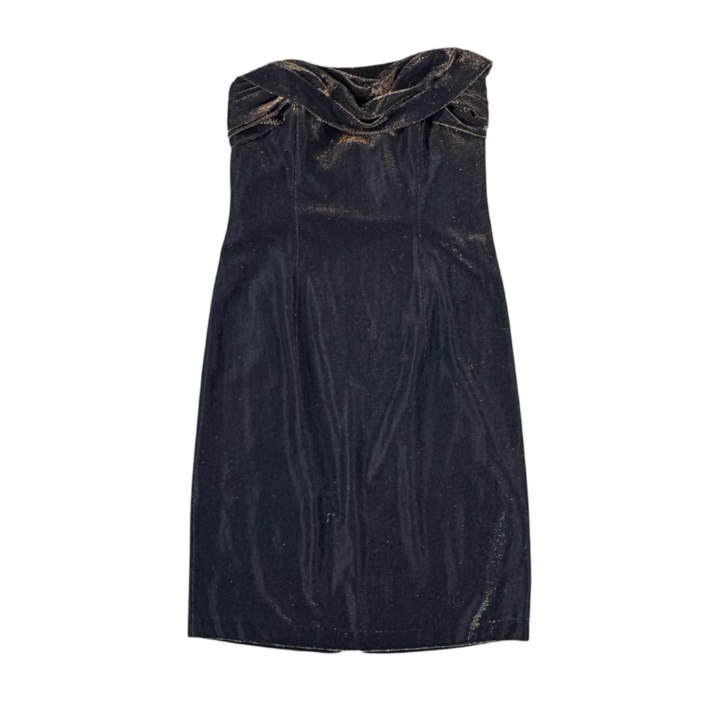 Vintage Susan Roselli for Vijack shimmery gold and black strapless dress size 10